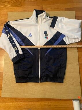 Apex White & Navy Blue Retro Track Jacket XL ITALIANA
